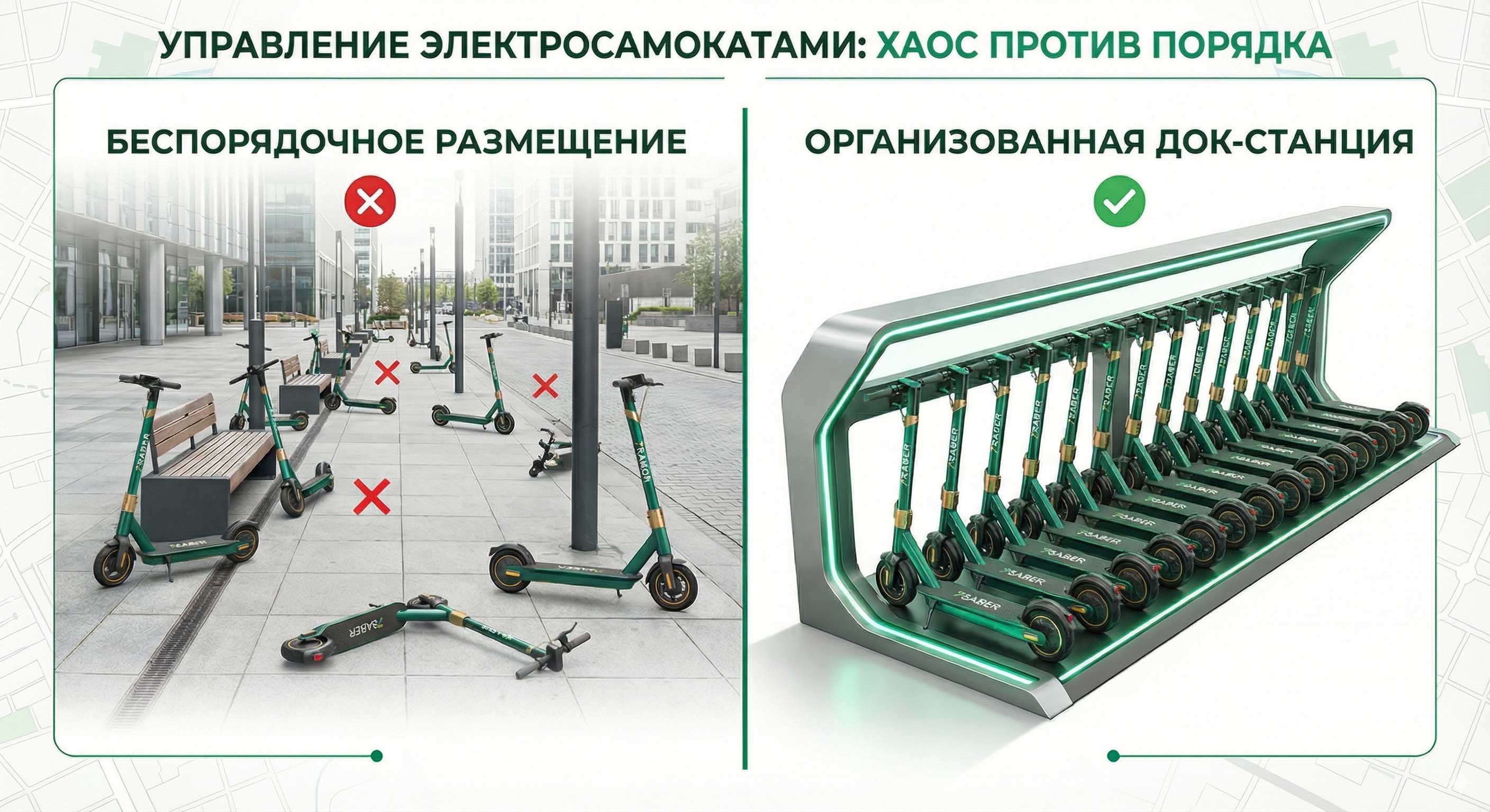 Сравнение моделей: беспорядочное размещение vs организованная док-станция